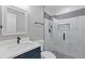 Bathroom with modern shower and updated vanity at 3216 Montheath Ct, Duluth, GA 30096