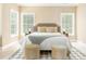 Bright main bedroom with carpet, stylish decor, and large windows providing natural light at 7406 Cherry Blossom Way, Winston, GA 30187