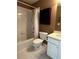 Full bathroom showcasing a tub and shower combo and a coordinating vanity at 3360 Keenland Rd, Marietta, GA 30062