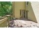 Back deck with gas grill access and a view of the landscaped yard at 2120 Habersham Trce, Cumming, GA 30041