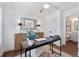 Stylish home office with modern desk, decor, and a view of a bathroom at 1427 Hazy Way # 310, Atlanta, GA 30315