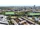 Aerial view of townhomes near The Battery Atlanta & Truist Park with city skyline views at 2548 Crescent Park Ct # 7, Atlanta, GA 30339