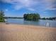 Sandy beach area with lake views and picnic tables at 8145 Lakeview Pkwy, Villa Rica, GA 30180