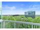 Balcony view features wooded skyline and high rise buildings under blue sky at 3300 Windy Ridge Se Pkwy # 1107, Atlanta, GA 30339