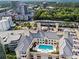 Aerial view of an outdoor pool on a building with a view of Buckhead in the distance at 3334 Peachtree Ne Rd # 1609, Atlanta, GA 30326