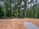 View of the expansive, tree-lined backyard highlighting the property's natural beauty at 3425 Dr Bramblett Rd, Cumming, GA 30028