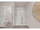 Bathroom featuring glass-enclosed shower and toilet with plenty of room to move at 50 Leggett Dr # 184, Villa Rica, GA 30180