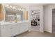 Bathroom features large mirrors and shower with double sinks adjacent to main bedroom at 50 Leggett Dr # 184, Villa Rica, GA 30180