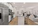Beautiful modern kitchen with stainless appliances, granite countertops and seating at the kitchen island at 50 Leggett Dr # 184, Villa Rica, GA 30180