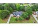 Scenic aerial shot showcases brick home on landscaped lot amidst mature trees and manicured lawns at 1253 Oakwood Pl, Loganville, GA 30052