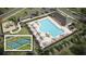 Aerial view of the community pool and lounge area at 1483 Autumn Wind Dr, Dacula, GA 30019