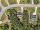 Aerial view of a home in a suburban neighborhood, surrounded by trees and green lawns at 2451 Broad River Pl, Ellenwood, GA 30294