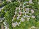 Community aerial view showcasing lush landscaping and convenient layout with a dog park and tennis courts at 2808 Vinings Central Se Dr # 158, Atlanta, GA 30339