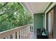 Balcony with a pair of chairs overlooking a lush green canopy of trees at 2808 Vinings Central Se Dr # 158, Atlanta, GA 30339