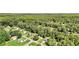 Wide aerial view showcasing homes in a lush green residential area at 3358 North Ct, Ellenwood, GA 30294