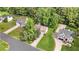 Aerial view of a residential neighborhood with well-maintained lawns and tree coverage at 3358 North Ct, Ellenwood, GA 30294
