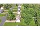 Overhead shot of homes in a green neighborhood with beautiful landscaping at 3358 North Ct, Ellenwood, GA 30294