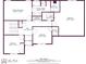 Second floor layout featuring primary bedroom, bath, laundry, hall and additional bedrooms at 3358 North Ct, Ellenwood, GA 30294