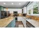Modern kitchen with stainless steel appliances, granite countertops, and a central island at 1839 Tranquil Field Nw Dr, Acworth, GA 30102