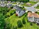 Bird's eye view of this property highlighting the spacious backyard and nearby houses at 347 Cobblestone Court, Hampton, GA 30228