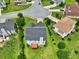 Aerial view of the home showcasing the backyard, deck, and landscaping at 347 Cobblestone Court, Hampton, GA 30228