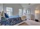 Bedroom featuring carpet, 2 windows and a floral print comforter at 347 Cobblestone Court, Hampton, GA 30228