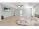 Spacious main bedroom featuring a ceiling fan and a mounted TV at 911 Sonoma Dr, Lawrenceville, GA 30045