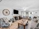 Cozy living room featuring wood-look flooring, neutral decor, a fireplace, and comfortable seating arrangements at 710 Freeman Dr, Covington, GA 30016