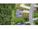 Aerial view of a home highlighting its location, roof, and surrounding greenery in a residential neighborhood at 1290 Silverstone Trl, Jonesboro, GA 30238