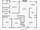 First floor plan featuring living room, bedrooms, bathrooms, kitchen, dining room, and breakfast nook at 7434 Chads Cir, Jonesboro, GA 30236