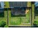 Aerial view of backyard showing a beautiful patio with a fire pit at 9120 Alden Dr, Locust Grove, GA 30248