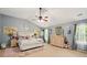 Bedroom featuring vaulted ceilings, recessed lighting, and neutral decor at 100 Chadwick Pl, Villa Rica, GA 30180