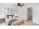 Comfortable bedroom with a ceiling fan, a queen sized bed, and a serene atmosphere at 320 Edna Dr, Stockbridge, GA 30281