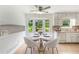 Bright eat-in kitchen features tiled floors, white cabinetry, and a beautiful backyard view at 320 Edna Dr, Stockbridge, GA 30281