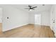Bright bedroom with hardwood floors, modern ceiling fan, and two closets at 2765 Ocean Valley Dr, Atlanta, GA 30349