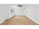 Bright bedroom with hardwood floors, modern ceiling fan, and two closets at 2765 Ocean Valley Dr, Atlanta, GA 30349