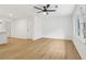 Bright living space with recessed lights, modern ceiling fan, and light hardwood flooring at 2765 Ocean Valley Dr, Atlanta, GA 30349