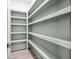 Walk-in pantry with lots of open shelves provides ample storage space at 632 Hunters Cove Ln., Loganville, GA 30052