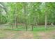 Backyard surrounded by lots of trees and a secure fence; private and peaceful outdoor living space at 7533 Mason Falls Dr, Winston, GA 30187