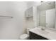 Modern bathroom with vanity, large mirror, toilet and shower at 105 Hunters, Mcdonough, GA 30253