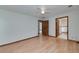 Bedroom with wood-look floors and closet at 1810 King Mill Rd, Mcdonough, GA 30252
