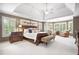 Spacious bedroom with tray ceilings, neutral colors, and a ceiling fan, offers a relaxing retreat at 1235 Grand View Se Dr, Smyrna, GA 30126