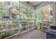 Cozy screened-in patio with views of the lush greenery and outdoor area at 2015 Wingate Way, Atlanta, GA 30350