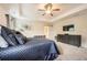 Relaxing main bedroom with trey ceiling with access to ensuite bathroom and a TV area at 3070 Fareed St, Douglasville, GA 30135
