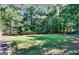 Large, well-maintained backyard with mature trees and privacy fence at 1090 Crown River Pkwy, Mcdonough, GA 30252