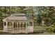 Charming white gazebo nestled in a lush green backyard, a perfect relaxation spot at 1090 Crown River Pkwy, Mcdonough, GA 30252