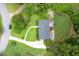 An aerial view of a well-maintained property featuring a lush lawn and mature trees at 388 Talcott Nw Cir, Marietta, GA 30064