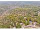 Overhead view of a neighborhood surrounded by lush, colorful woods and greenery at 408 Gray Fox Dr, Canton, GA 30114