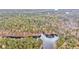 A captivating view of a lake surrounded by autumn-colored woods and evergreen trees at 408 Gray Fox Dr, Canton, GA 30114