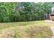 Lush green backyard with mature trees and a well-maintained lawn at 408 Gray Fox Dr, Canton, GA 30114